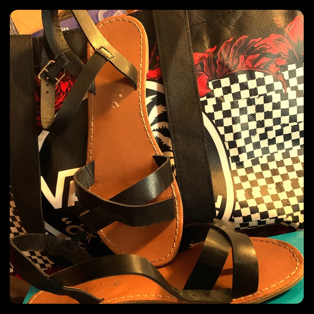 Black strappy sandals